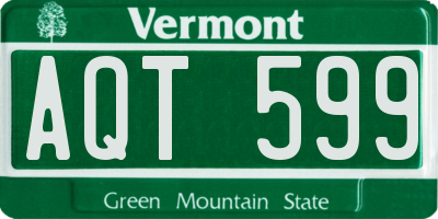 VT license plate AQT599
