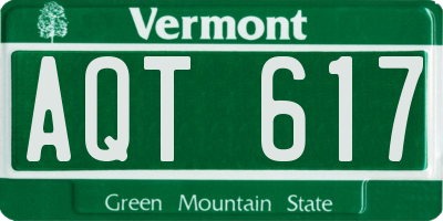 VT license plate AQT617