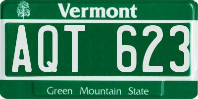 VT license plate AQT623