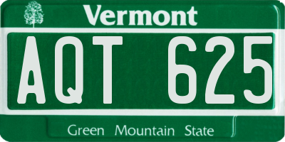 VT license plate AQT625