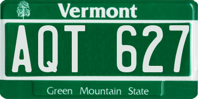 VT license plate AQT627