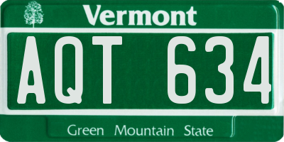 VT license plate AQT634