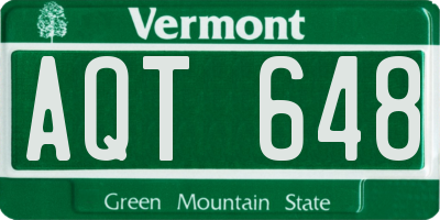 VT license plate AQT648