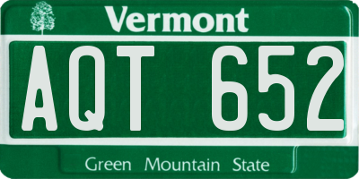VT license plate AQT652