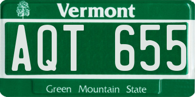 VT license plate AQT655