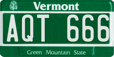 VT license plate AQT666