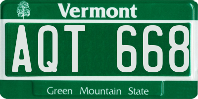 VT license plate AQT668