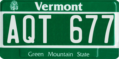 VT license plate AQT677