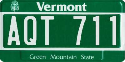 VT license plate AQT711