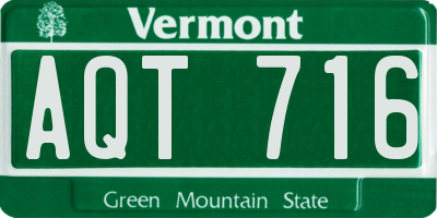 VT license plate AQT716