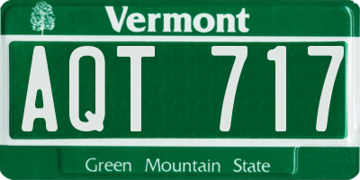VT license plate AQT717