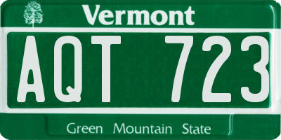 VT license plate AQT723