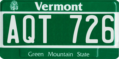 VT license plate AQT726