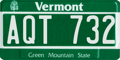 VT license plate AQT732