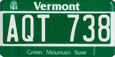 VT license plate AQT738