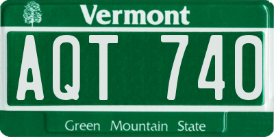 VT license plate AQT740