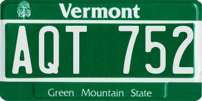 VT license plate AQT752