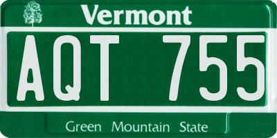 VT license plate AQT755
