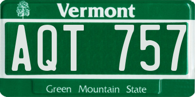 VT license plate AQT757