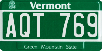 VT license plate AQT769