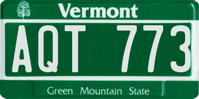 VT license plate AQT773