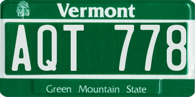 VT license plate AQT778