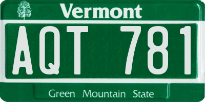 VT license plate AQT781