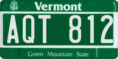 VT license plate AQT812