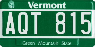 VT license plate AQT815