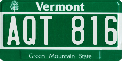 VT license plate AQT816