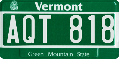 VT license plate AQT818
