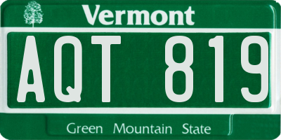 VT license plate AQT819