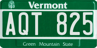 VT license plate AQT825