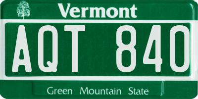 VT license plate AQT840