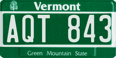 VT license plate AQT843