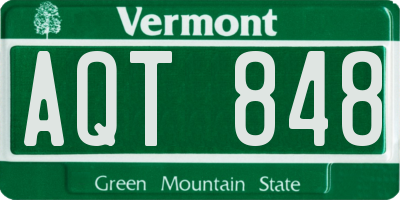 VT license plate AQT848