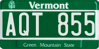 VT license plate AQT855