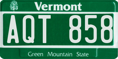 VT license plate AQT858