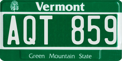 VT license plate AQT859