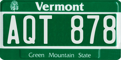 VT license plate AQT878