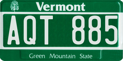 VT license plate AQT885