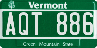 VT license plate AQT886