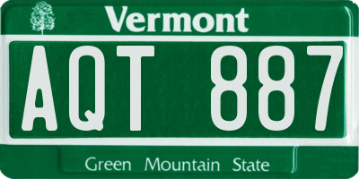VT license plate AQT887