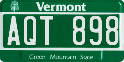 VT license plate AQT898