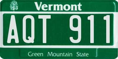 VT license plate AQT911