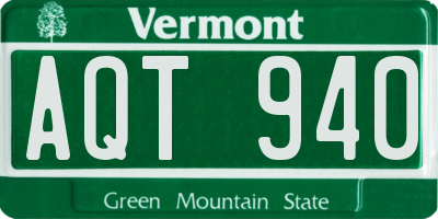 VT license plate AQT940