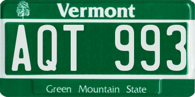 VT license plate AQT993