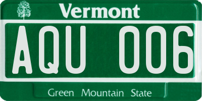 VT license plate AQU006