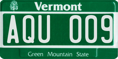 VT license plate AQU009