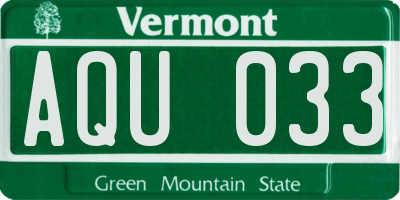 VT license plate AQU033